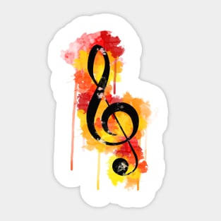 Watercolor Treble Clef Sticker